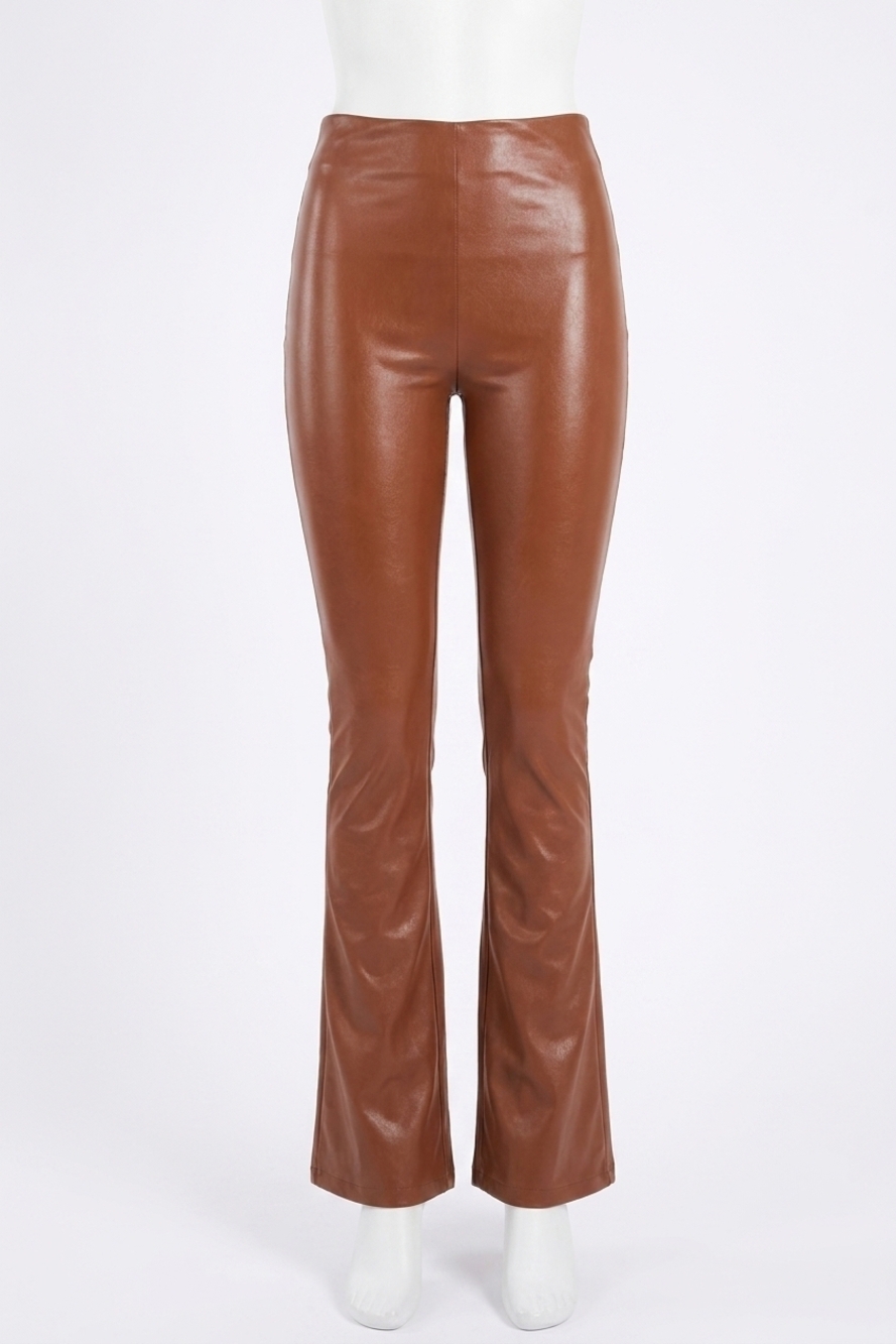 NEW COMMANDO faux leather flared legging in cocoa